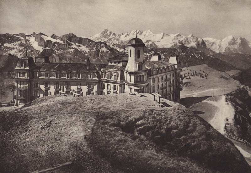 Hotel Rigi Kulm, udsigt over Berner Alperne (s/h foto) af Jean Gaberell