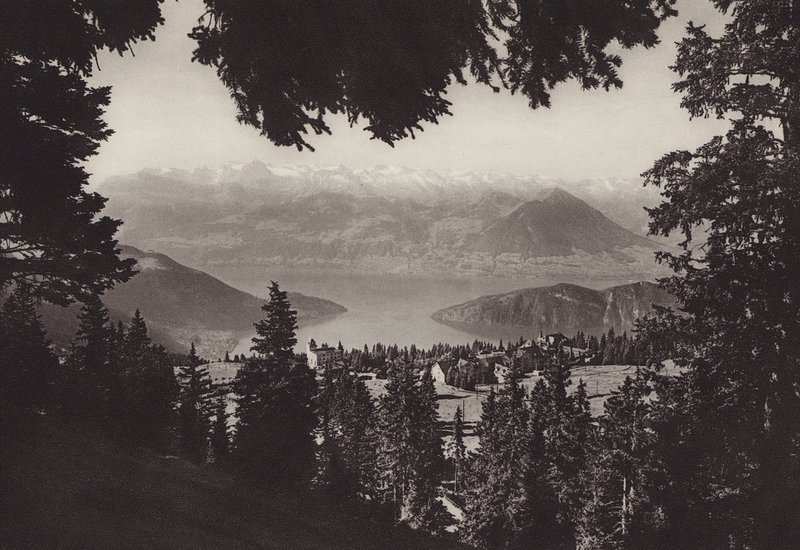 Rigi Kaltbad, udsigt over Vierwaldstättersee (s/h foto) af Jean Gaberell
