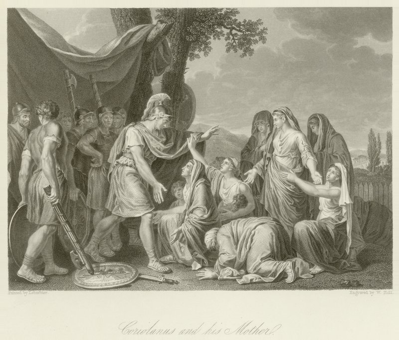 Coriolanus og hans mor af Jean Jacques Francois Lebarbier