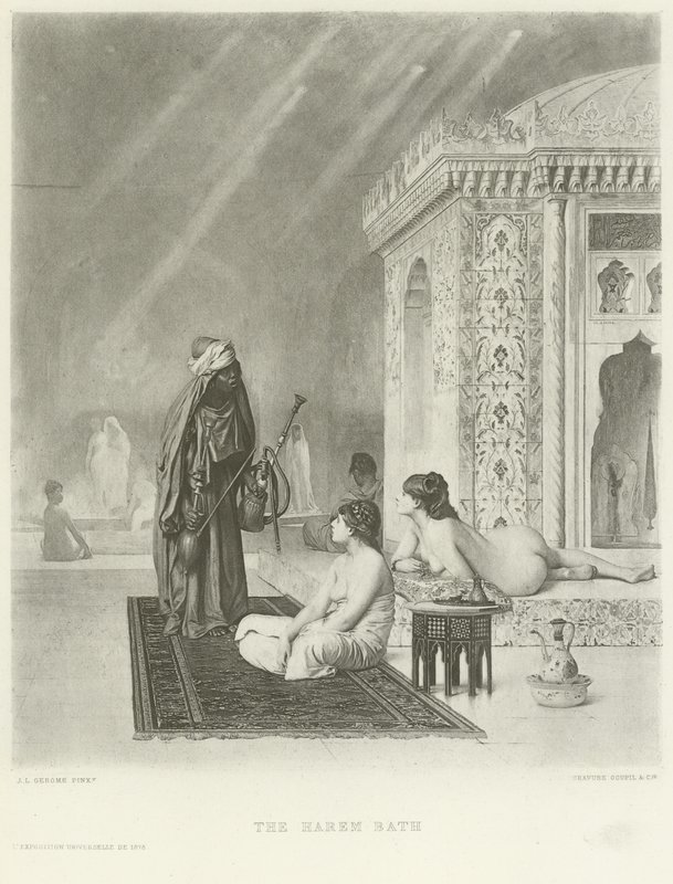 Haremsbadet (dybtryk) af Jean Leon Gerome