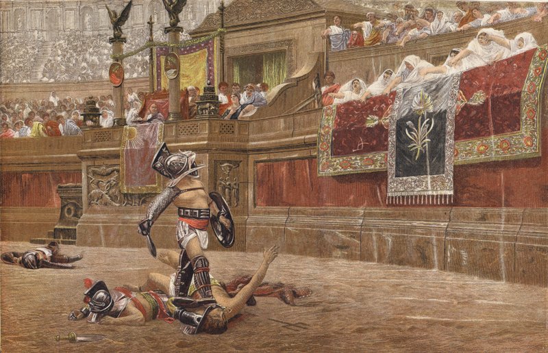 Gladiatorerne af Jean Leon after Gerome
