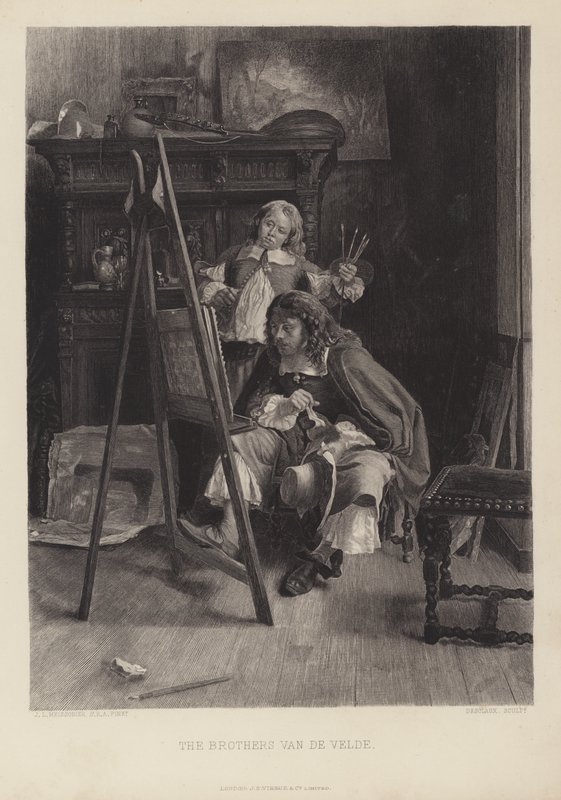 Brødrene Van de Velde (gravering) af Jean Louis Ernest (after) Meissonier