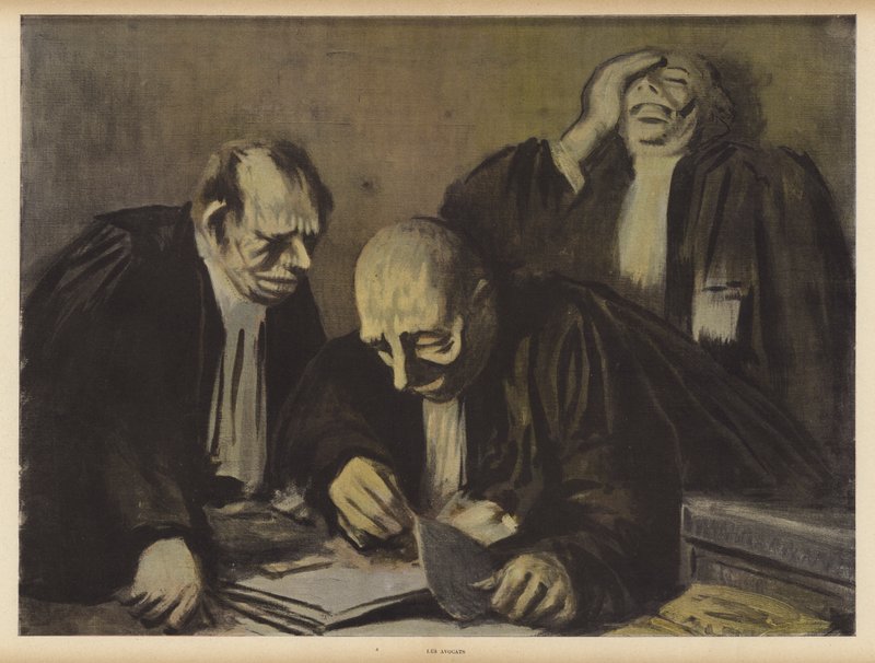 Advokaterne (farve litho) af Jean Louis Forain