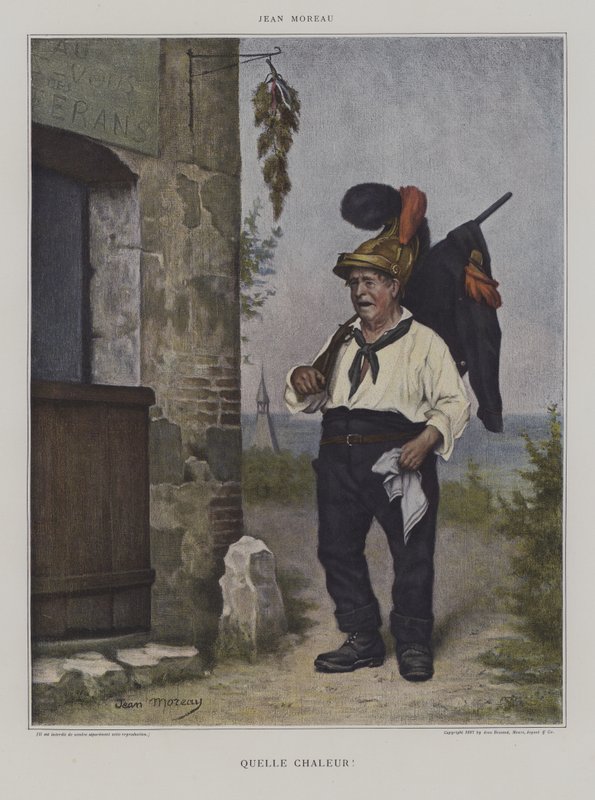 Hvilken varme (farve litho) af Jean Michel the Younger (after) Moreau