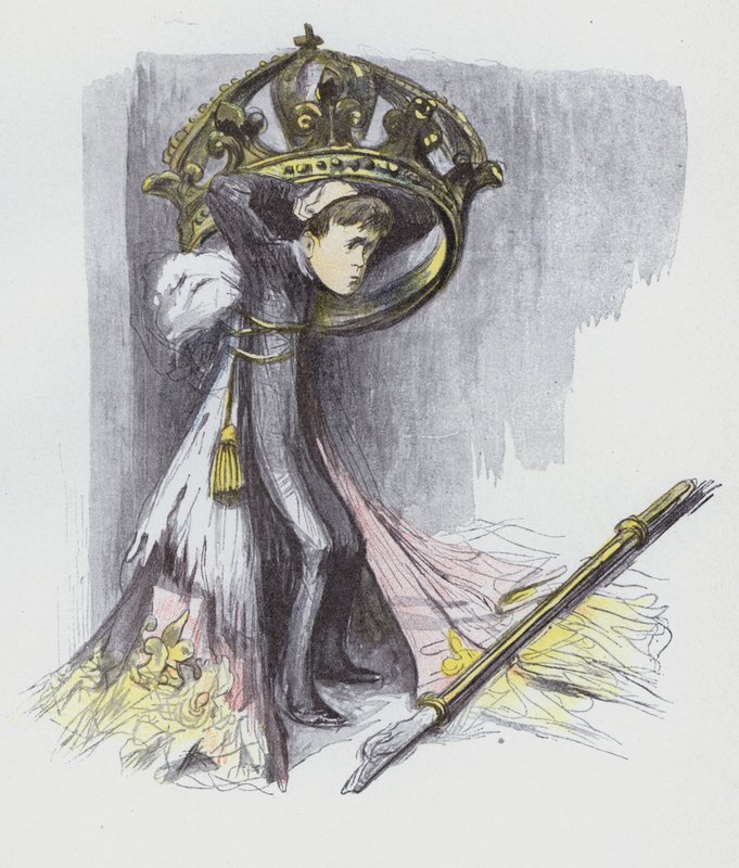 Alfonso den Lille, konge af Spanien (farve litho) af Jean Veber