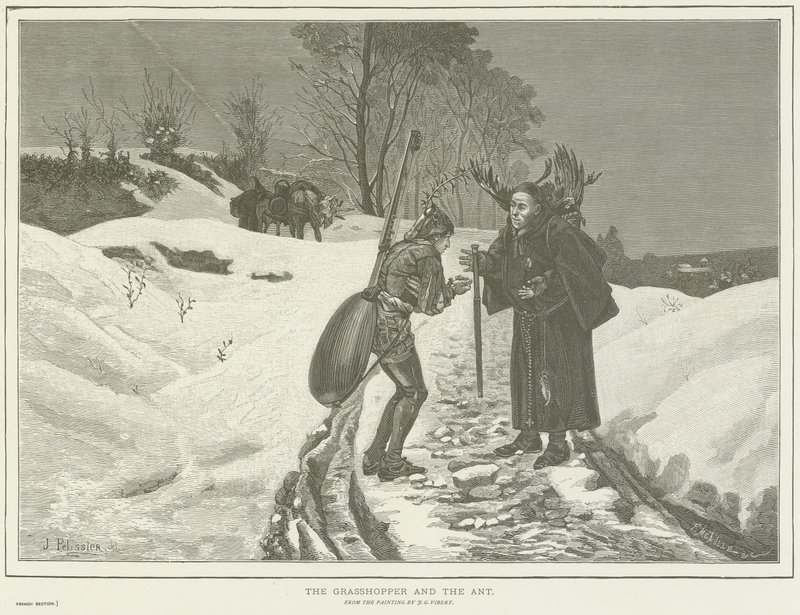 Græshoppen og myren af Jehan Georges Vibert
