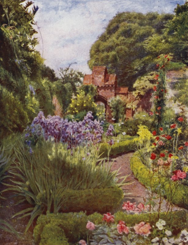 Fulham, Gateway between Walled Garden and Grounds (farve litho) af Jessie MacGregor