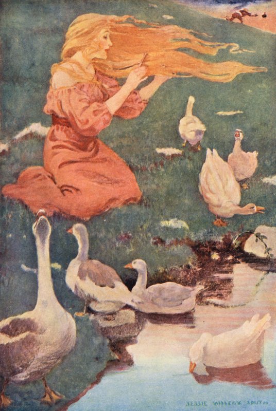 Gåsepigen (farvelitografi) af Jessie Willcox Smith