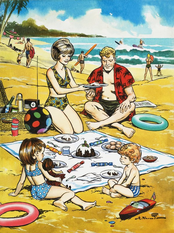 En julepicnic på stranden af Jesus Blasco