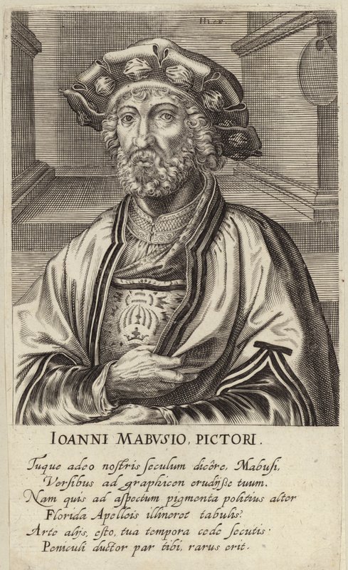 Portræt af Jan Mabuse af Johan Wierix