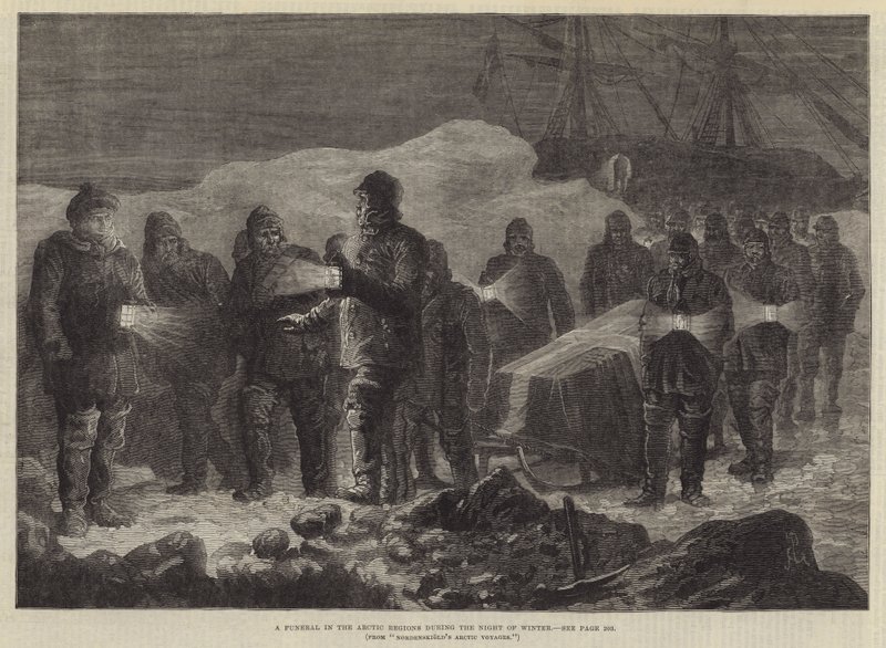En begravelse i de arktiske områder i vinterens nat af Johann Nepomuk Schonberg