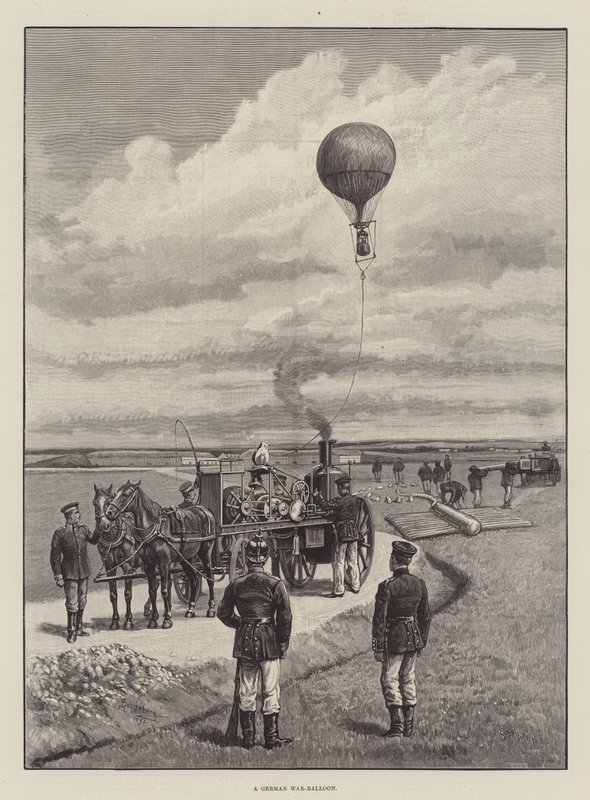 En tysk krigsballon af Johann Nepomuk Schonberg