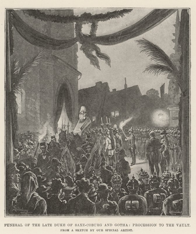 Begravelse af den afdøde hertug af Sachsen-Coburg og Gotha, procession til hvælvingen af Johann Nepomuk Schonberg