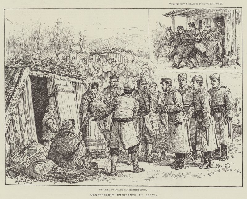 Montenegrinske migranter i Serbien af Johann Nepomuk Schonberg