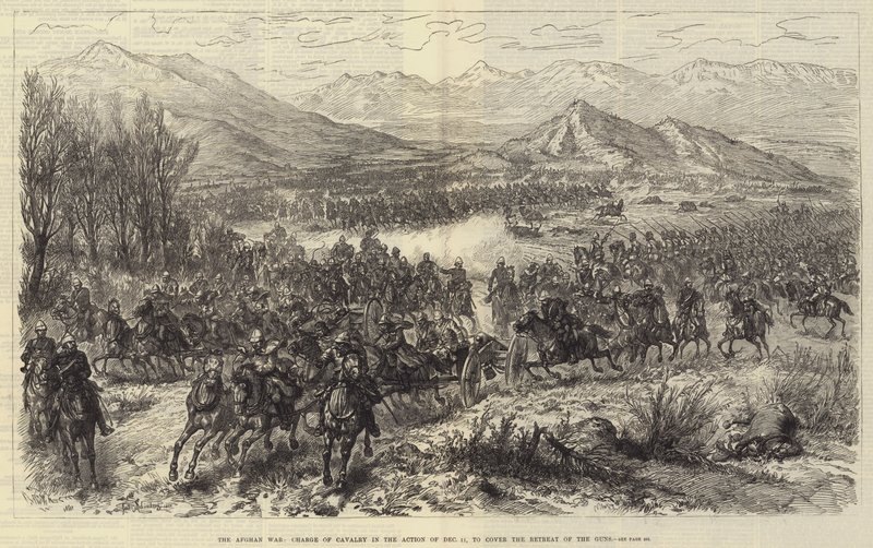 Den afghanske krig, anklage over kavaleriet i aktionen den 11. december, for at dække kanonernes tilbagetog af Johann Nepomuk Schonberg