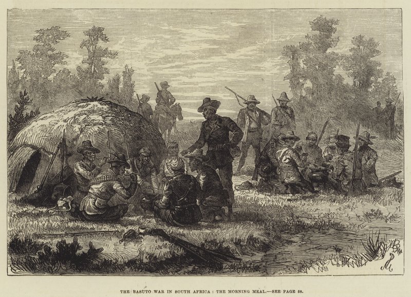 Basuto-krigen i Sydafrika, morgenmåltidet af Johann Nepomuk Schonberg