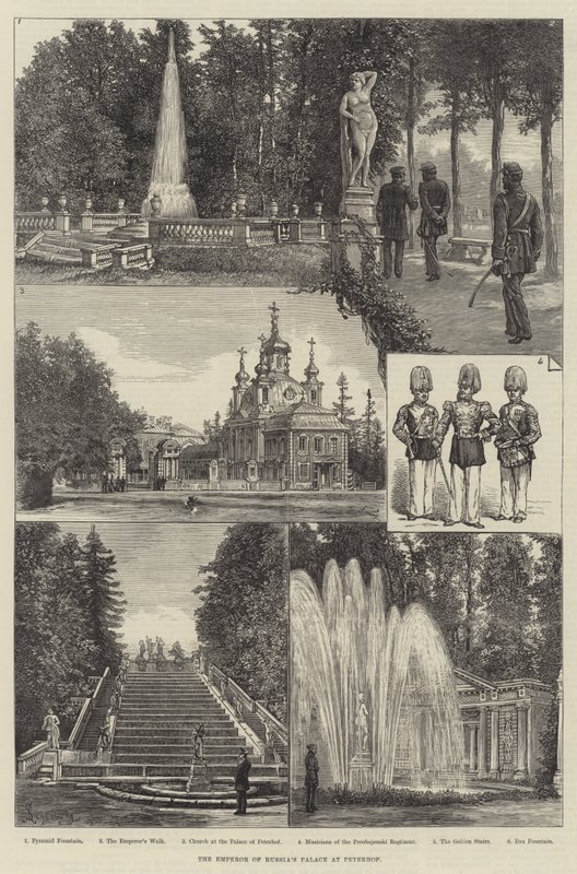 Den russiske kejsers palads i Peterhof af Johann Nepomuk Schonberg