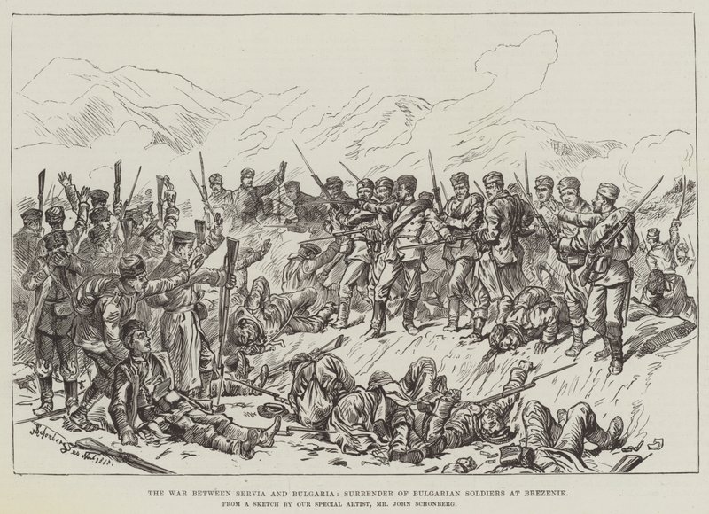 Krigen mellem Servien og Bulgarien, bulgarske soldaters overgivelse ved Brezenik af Johann Nepomuk Schonberg