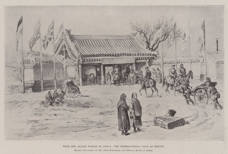Med de allierede styrker i Kina blev den internationale klub i Peking af Johann Nepomuk Schonberg