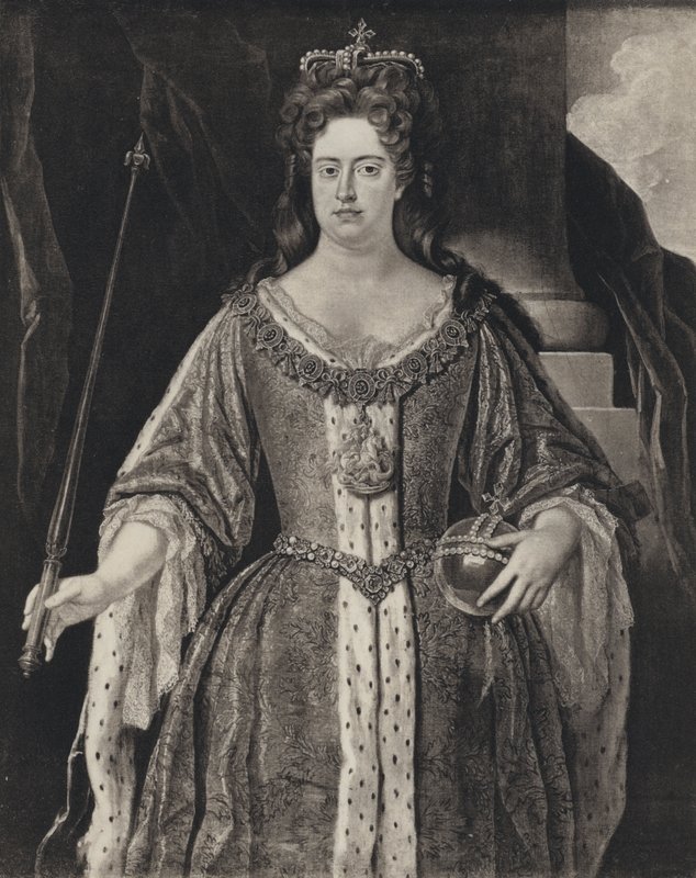 Dronning Anne (litho) af Johann (after) Closterman