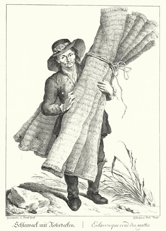Måtte sælger (gravering) af Johann Christian (after) Brand