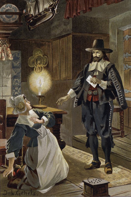 Illustration til Den flyvende hollænder eller Der Fliegende Hollander (farve litho) af Johannes (after) Gehrts
