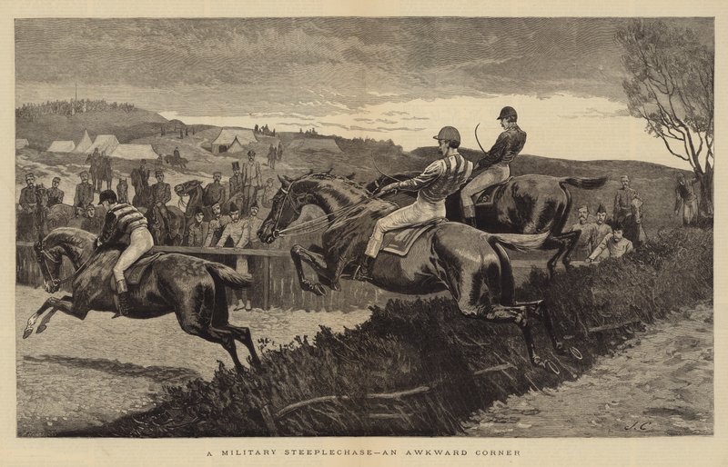 En militær steeplechase, et akavet hjørne af John Charles Dollman