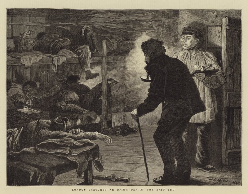 London Sketches, en opiumshule i East End af John Charles Dollman