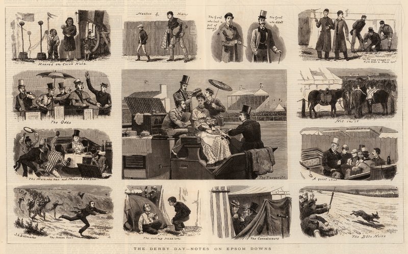 Derbydagen, noter om Epsom Downs af John Charles Dollman