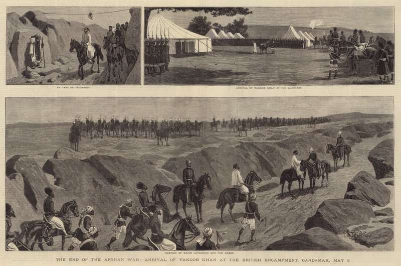 Afslutningen på den afghanske krig, Yakoob Khans ankomst til den britiske lejr, Gandamak, 8. maj af John Charles Dollman