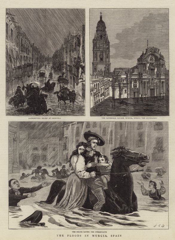 Oversvømmelserne i Murcia, Spanien af John Charles Dollman