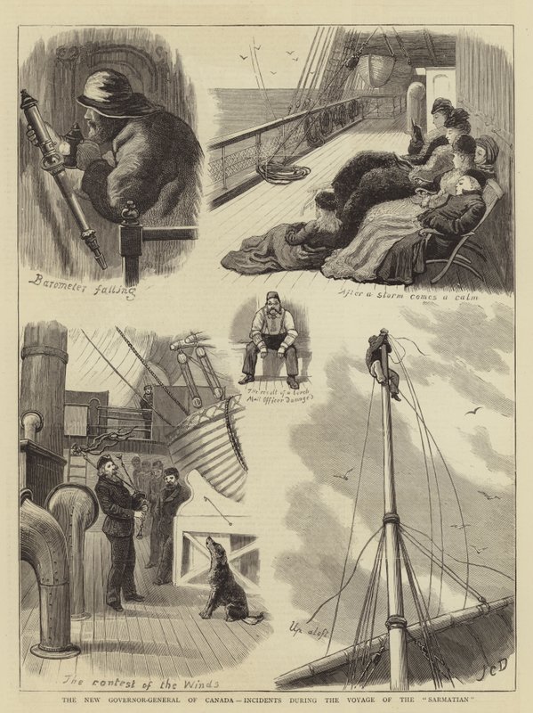 Den nye generalguvernør i Canada, hændelser under Sarmatians rejse af John Charles Dollman