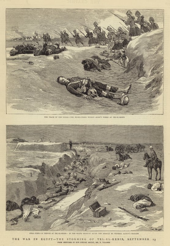 Krigen i Egypten, stormningen af Tel-el-Kebir, 13. september af John Charles Dollman