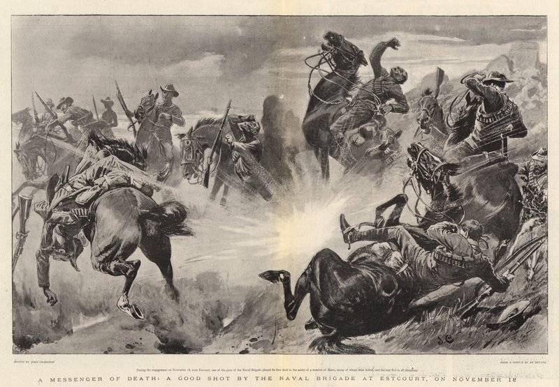 A Messenger of Death, a Good Shot af flådebrigaden ved Estcourt, den 18. november af John Charlton