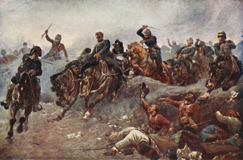 Britisk artilleri går ind i fjendens linjer ved Tel el-Kebir, 1882 af John Charlton