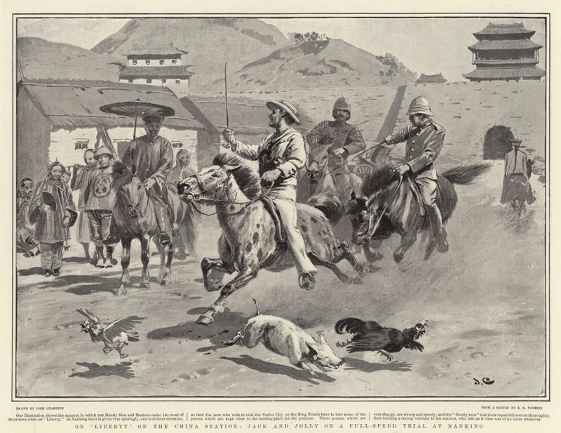 Om Liberty på China Station, Jack og Jolly på en fuld hastighedsprøve i Nanking af John Charlton