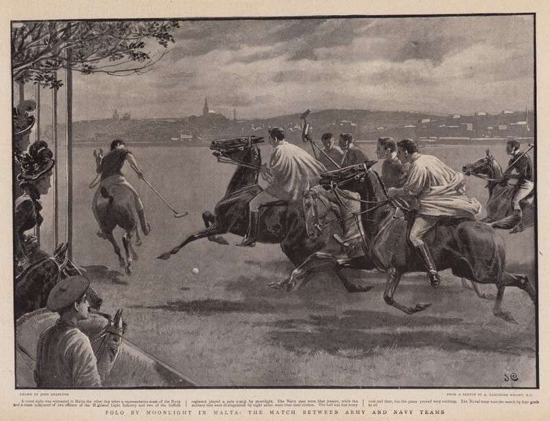 Polo fra Moonlight på Malta, kampen mellem hær- og flådehold af John Charlton