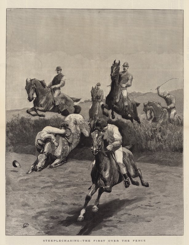 Steeplechasing, den første over hegnet af John Charlton