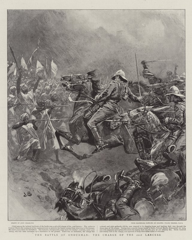 Slaget ved Omdurman, angrebet af den 21. Lancer af John Charlton