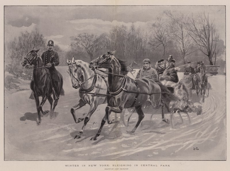 Vinter i New York, Slædekørsel i Central Park af John Charlton