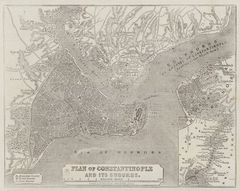 Plan over Konstantinopel og dets forstæder af John Dower