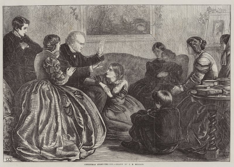 Fortælling af julehistorier af John Everett Millais