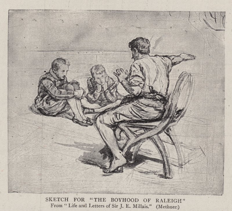 Skitse til The Boyhood of Raleigh af John Everett Millais