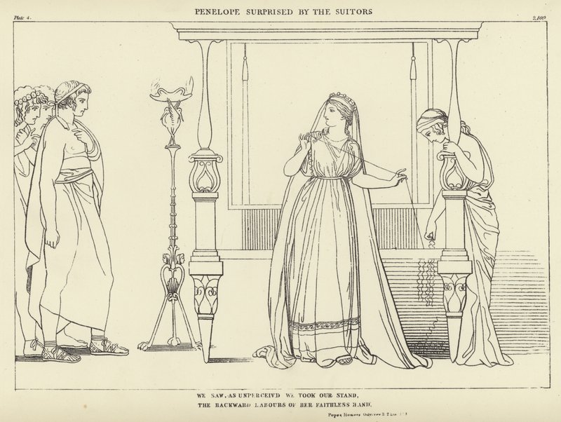 Penelope overrasket af bejlerne af John Flaxman
