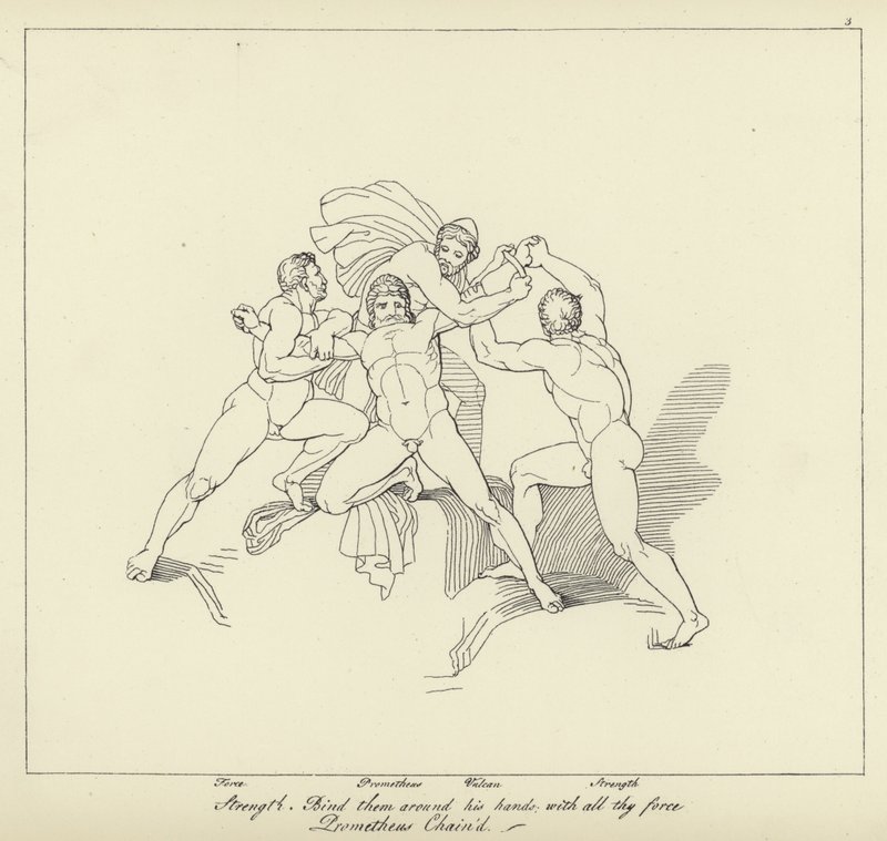 Prometheus lænket af John Flaxman