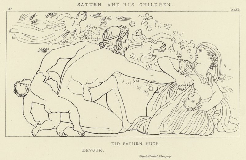 Saturn og hans børn af John Flaxman