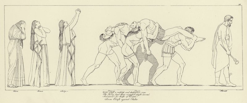 Syv høvdinge mod Theben af John Flaxman