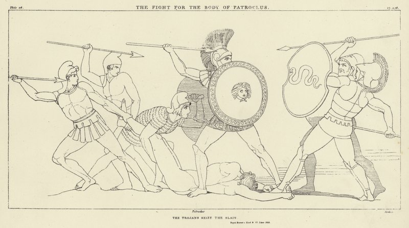 Kampen for liget af Patroclus af John Flaxman