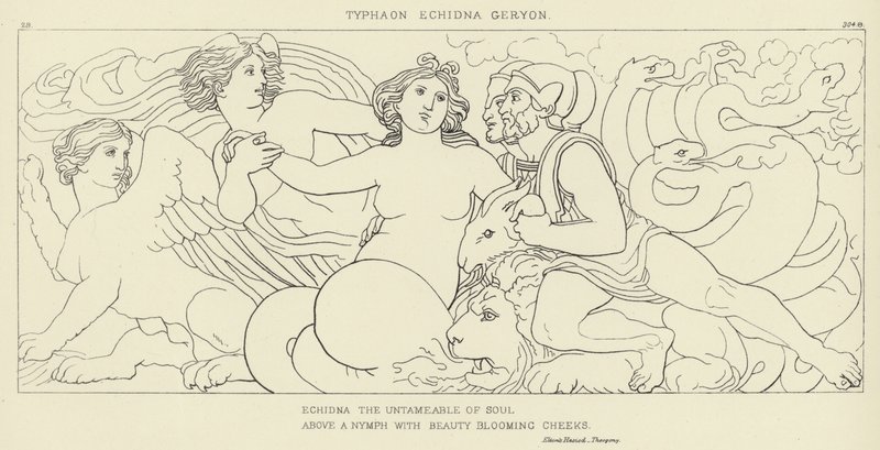 Typhaon, Echidna, Geryon af John Flaxman