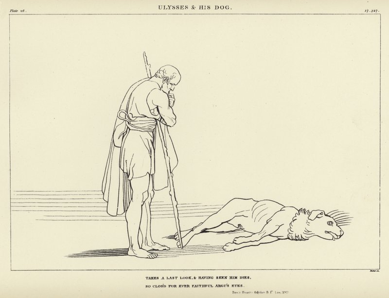 Ulysses og hans hund af John Flaxman